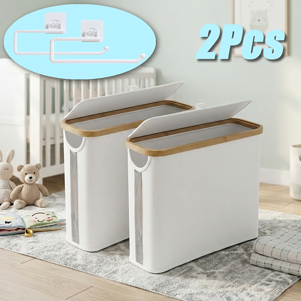 Easy-Access 1/2pcs Stackable Storage Drawer – smooth-access cabinet organization, 1 2pcs Lightweight Foldable Bamboo Border Storage Organizer Water-resistant Damp-proof Space-saving Fits Drawers Narrow, designed for American homes, daily convenience