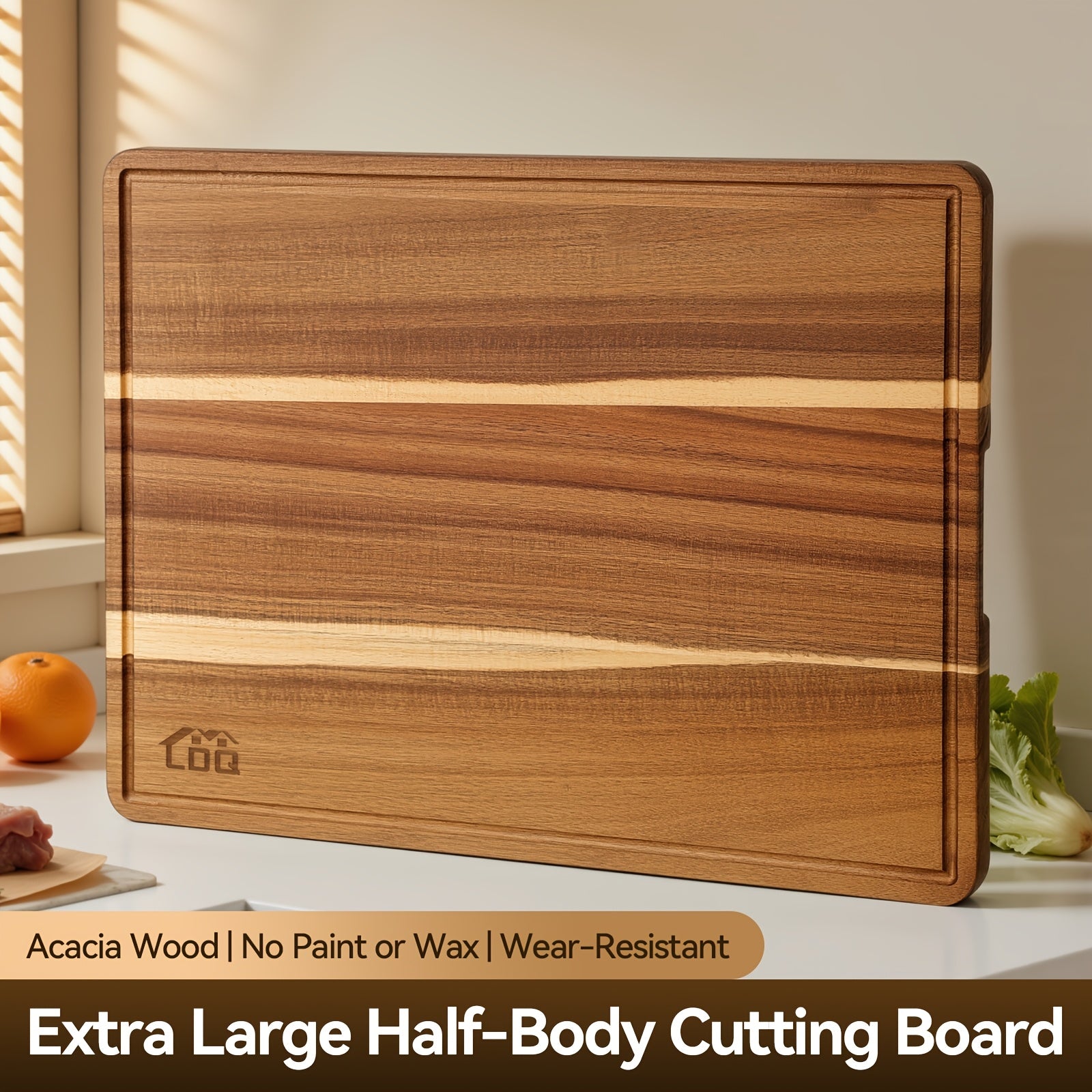 Heavy-Duty Kitchen Cutting Board – durable food prep and serving, XXL Acacia Cutting Board - Durable Wooden Chopping Board Extra Large Charcuterie And Cheese, designed for American homes, daily convenience and practical gifting