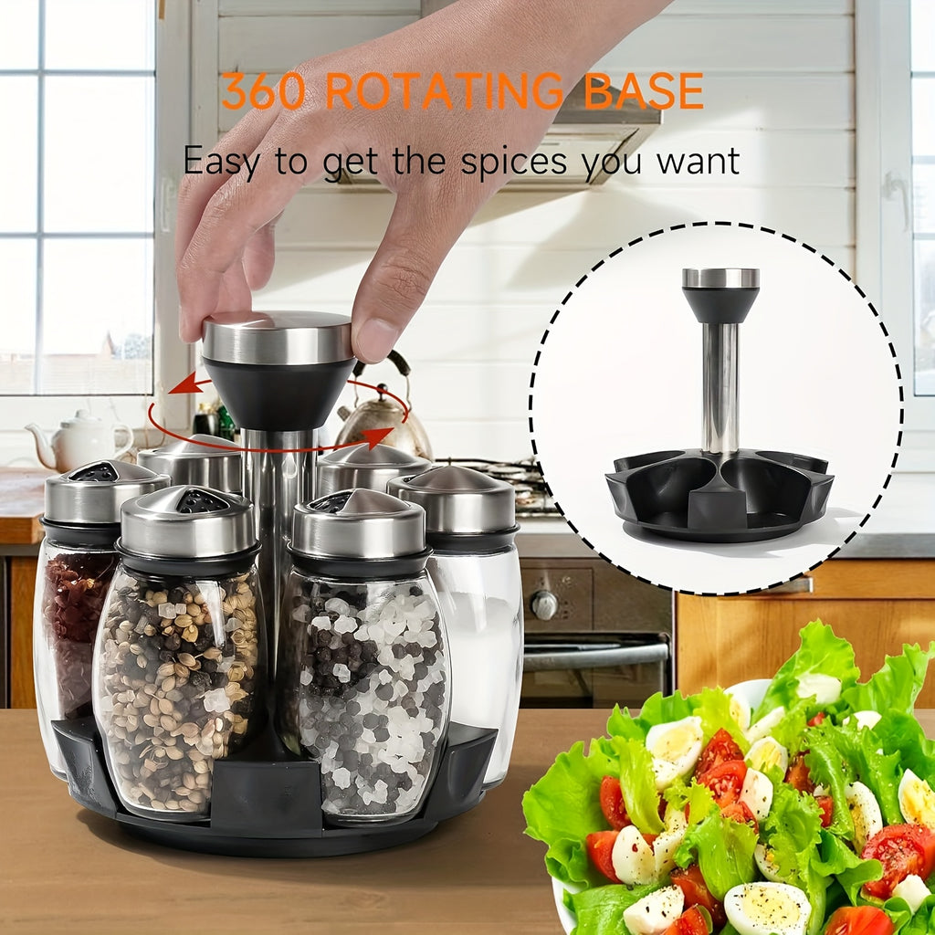 Versatile Airtight Storage Jar Set – clear reusable pantry storage, 7 in 1 14-In-1 Seasoning Bottle Rotating Seasoning Bottle Kitchen Supplies Hotel Household Seasoning, designed for American homes, daily convenience and practical gifting