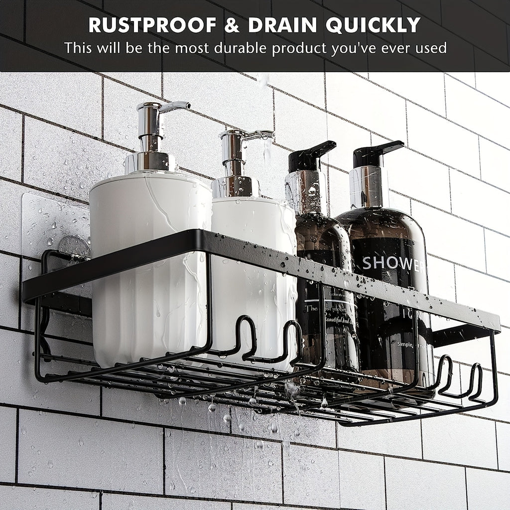 Versatile 5pcs Adjustable Home Storage Rack – durable multi-purpose storage, 5pcs Large Capacity Shower Caddy Wall-Mounted Bathroom Shelf - Heavy-Duty Rustproof 304 Stainless Steel, designed for American homes, daily convenience and practical gifting