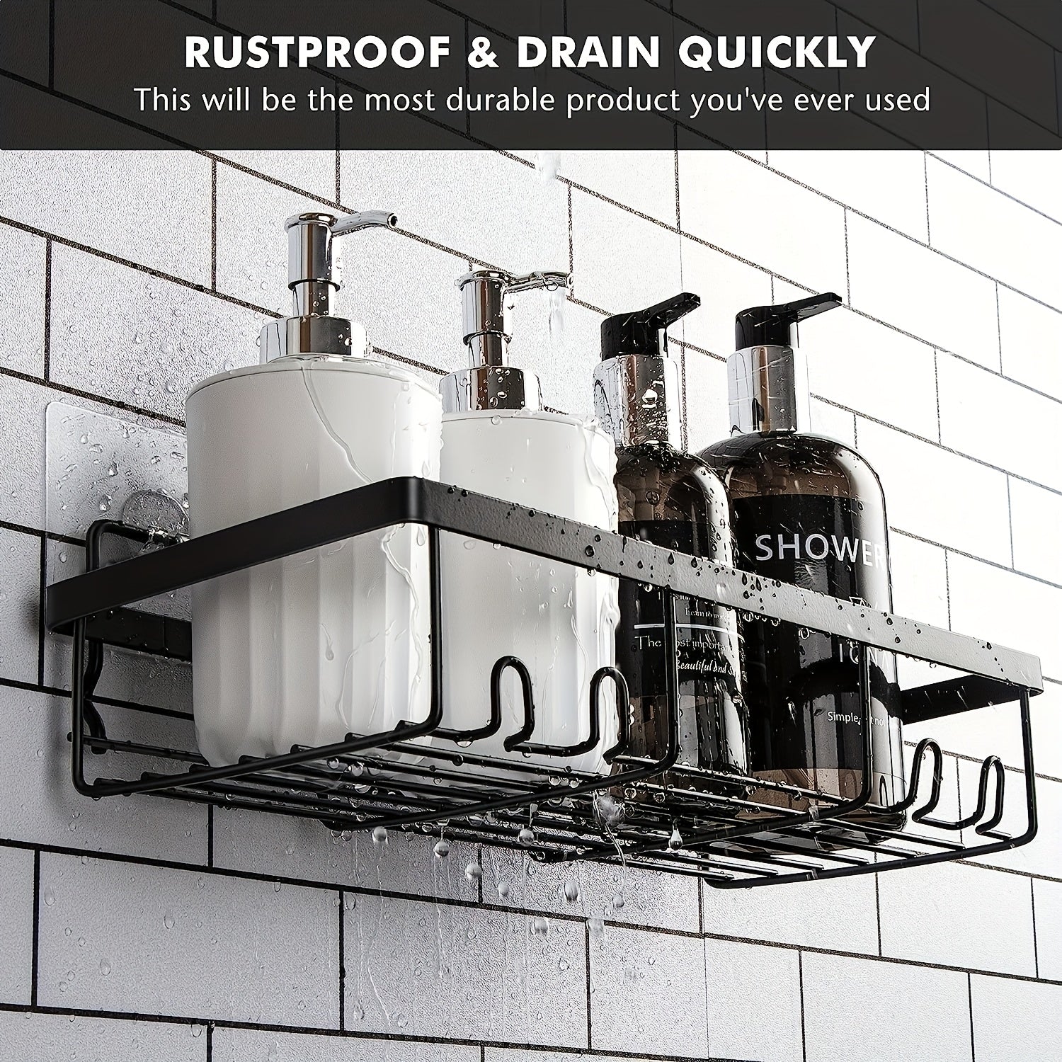 Versatile 5pcs Adjustable Home Storage Rack – durable multi-purpose storage, 5pcs Large Capacity Shower Caddy Wall-Mounted Bathroom Shelf - Heavy-Duty Rustproof 304 Stainless Steel, designed for American homes, daily convenience and practical gifting