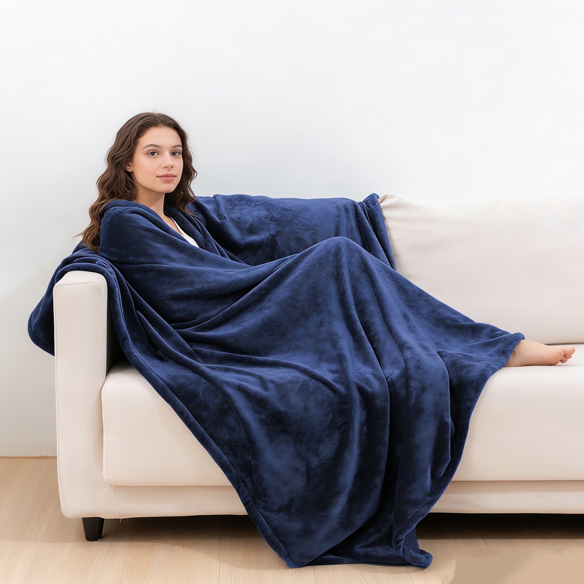Throw Blanket – 1pc Orhopui Faux Rabbit Fleece Blanket, Soft Warm Throw Blanket, For Bedroom Guest