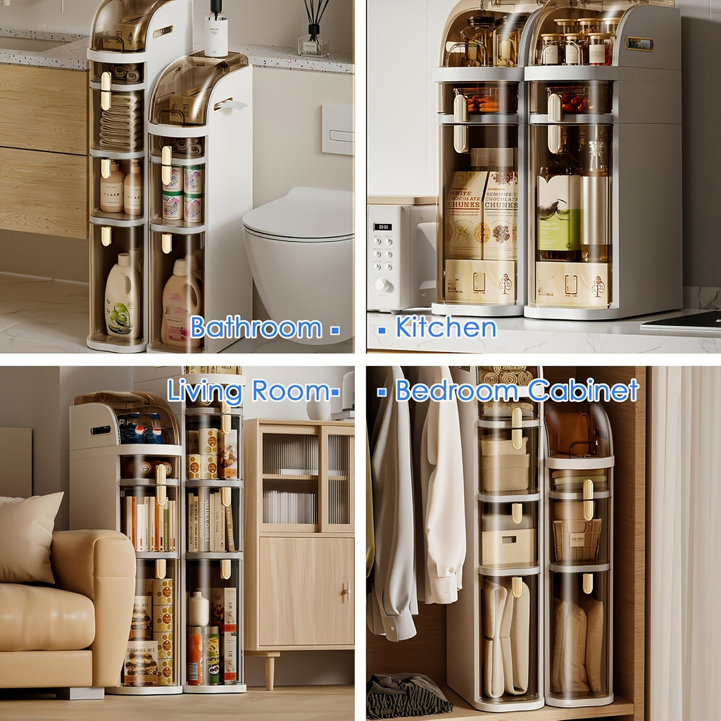 Slim Bathroom Storage Cabinet. Narrow Plastic Drawers Organizer with Tissue Box And Wheels Waterproof Slit Bathroom Floor Cabinet with Handle for Small Spaces Kitchen Laundry, Autumn, Halloween, Christmas Gift, Shelves