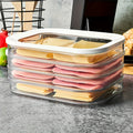 Kitchen Essential – 4-Tier Set of Stackable Refrigerated Containers for Meat with a Lid- Refrigerator Organizer Box, Meat Preservation Container, Ideal for Storing Vegetables, Fruits, And En