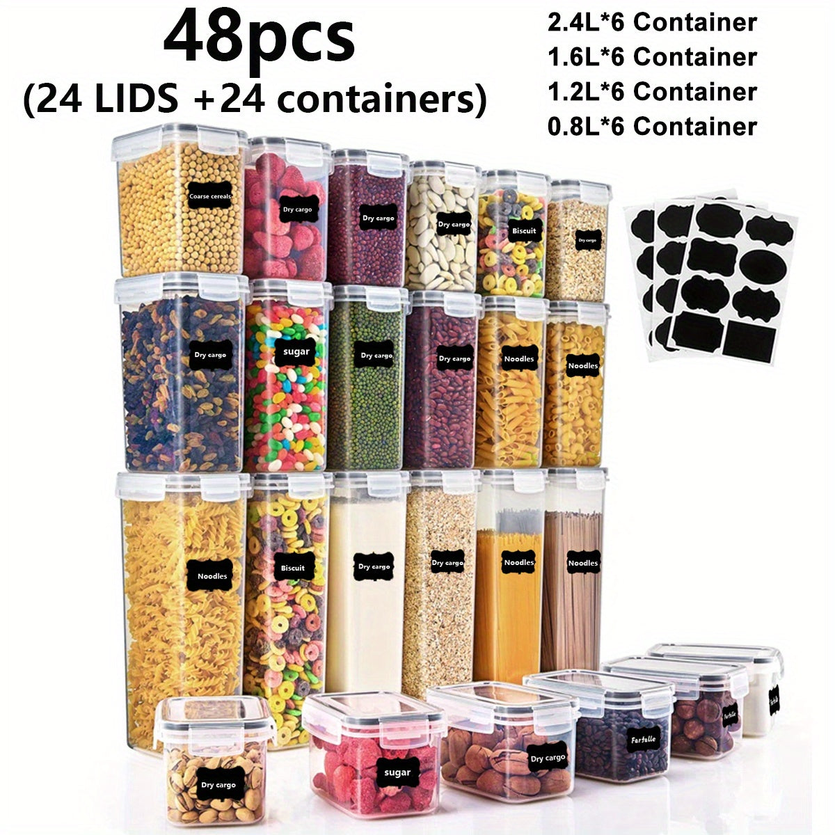 Food Storage Containers – Compact 12/14/20/48/84pcs Airtight Food Storage Containers – leak-resistant reusab