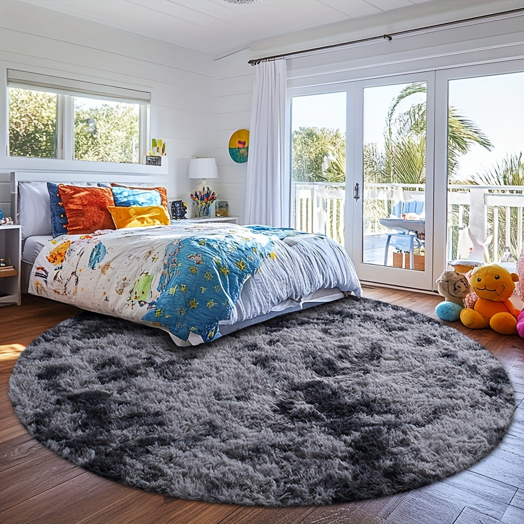 Area Rug – A Cozy Round Shaggy Rug Is Perfect for The Bedroom, While a Soft And Fluffy Round