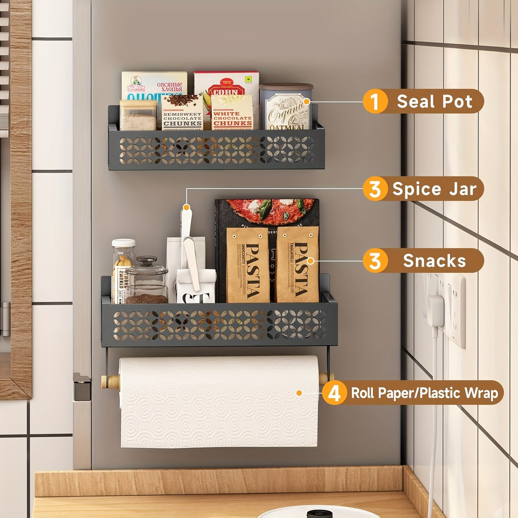 Premium Adjustable Home Storage Rack – durable multi-purpose storage, Magnetic Spice Rack For Refrigerator Magnetic Shelf For Fridge Magnet Organizer Moveable Magnetic Paper, designed for American homes, daily convenience and practical gifting
