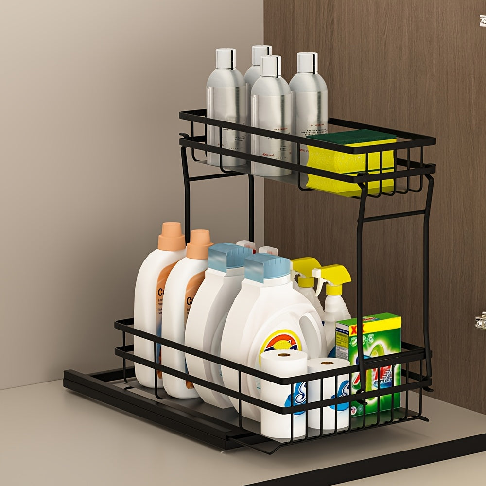 Home Organizer – Under Sink Organizer 2-Tier Under Kitchen Bathroom Sink Organizers and Storage No