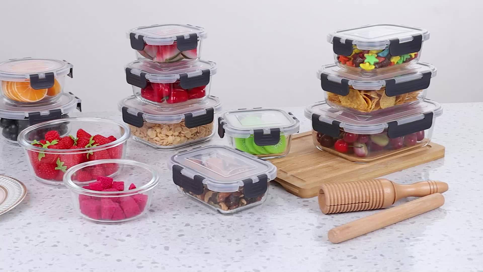 Premium 12pcs Glass Meal Prep Container Set – leak-resistant reusable meal prep, 12pcs Glass Food Storage Containers with Lids Meal Prep Pantry Kitchen Storage Containers for, designed for American homes, daily convenience and practical gifting
