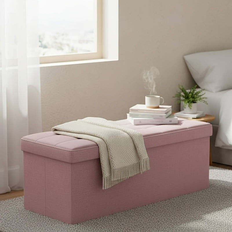 Home Organizer – Multi-Functional Ottoman with Storage Bench Folding Foot Rest Stool