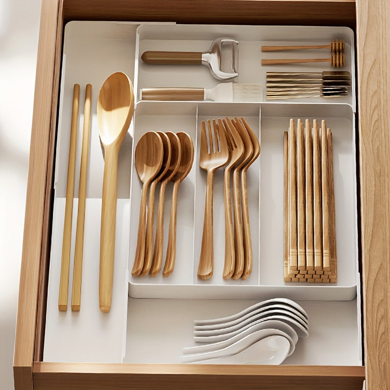 Heavy-Duty Stackable Storage Drawer – smooth-access cabinet organization, Adjustable Kitchen Utensil Tray with Expandable Drawer Organizer Ideal for Forks Spoons Knives And, designed for American homes, daily convenience and practical gifting