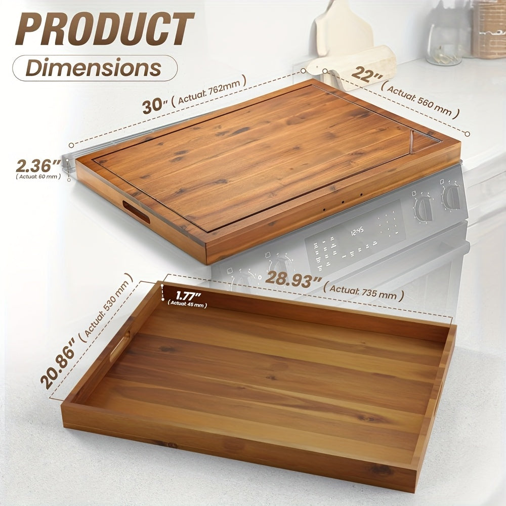 Compact Kitchen Cutting Board – durable food prep and serving, Acacia Wood Gas Stove Cover for RV- XXL Cutting Board Versatile Serving Tray with, designed for American homes, daily convenience and practical gifting