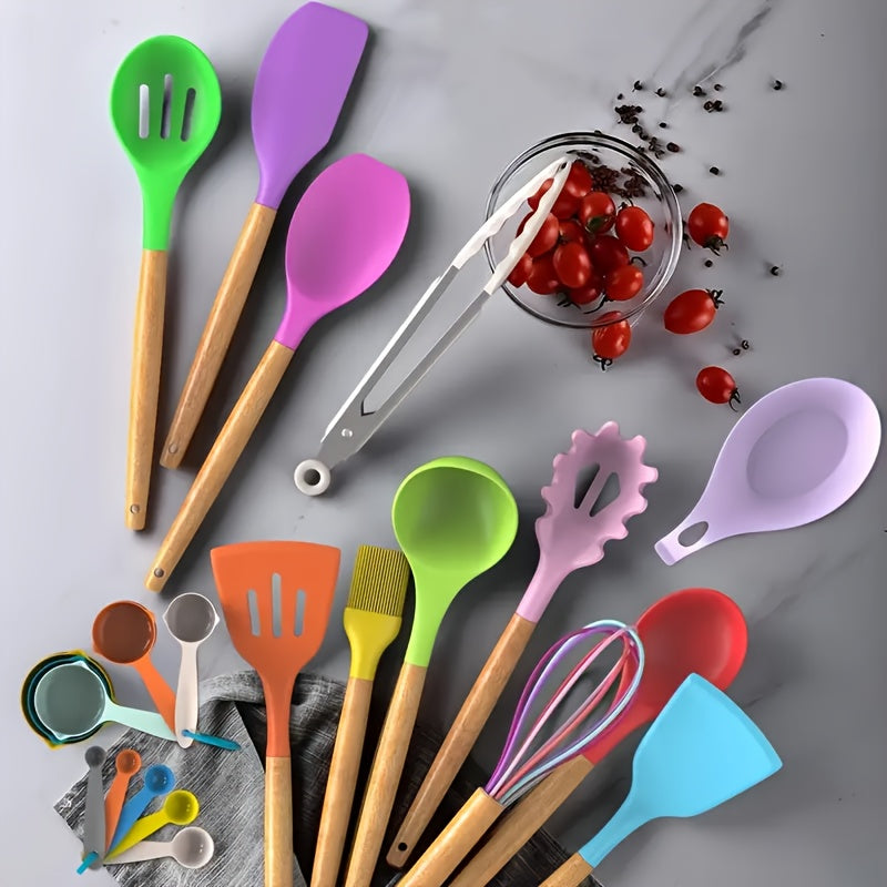 Kitchen Essential – 33pcs/set, Silicone Utensil Set, Kitchen Utensil Set, Safety Cooking Utensils Set, Non-Stick Cooking Utensils Set With Handle, Washable Modern Cookware, Kitchen Stuff, Ki