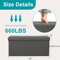 Versatile Home Storage Organizer – space-saving everyday organization, 43-Inch Large Folding Storage Ottoman Bench with Padded Seat - Heavy-Duty Footrest Hidden Compartment, designed for American homes, daily convenience and practical gifting