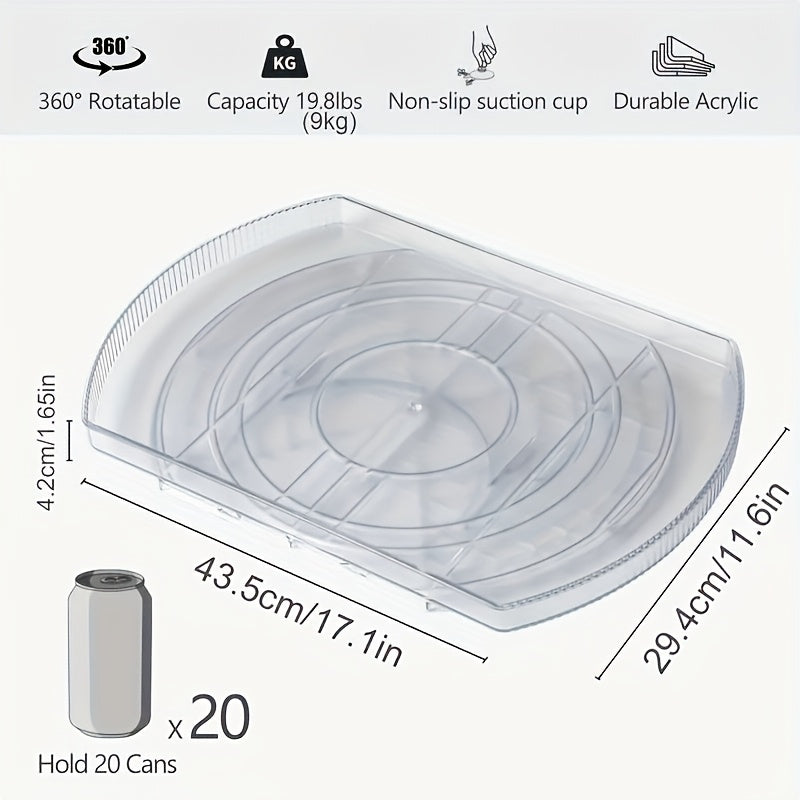 Smart Rotating Refrigerator Organizer – easy-access fridge organization, 360 Rotating Lazy Susan for Refrigerator Rectangular Fridge Organizer Cabinet Pantry Refrigerator, designed for American homes and practical gifting