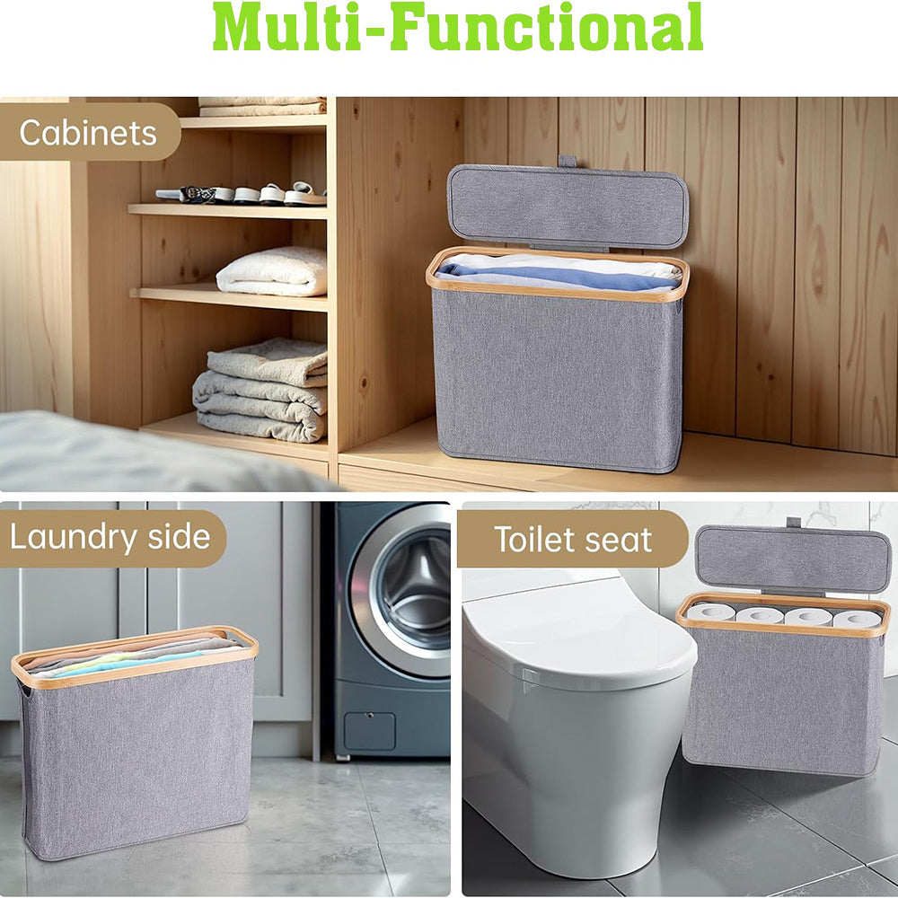 Smart Stackable Home Storage Bins – portable space-saving storage, Bamboo Toilet Paper Storage Basket with Lid Large Capacity Holds 12 Rolls Multi-functional Bathroom, designed for American homes, daily convenience and practical gifting