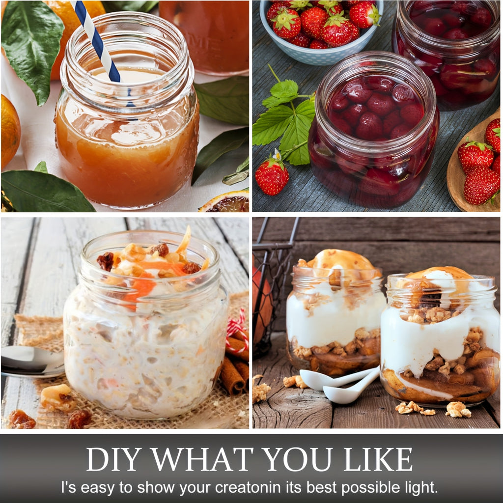 9/18/27/36-Pcs, 8oz Glass Jars with Lids, Regular Mouth Mason Jars for Storage, Spice Canning Jar for Caviar, Herb, Jelly, Jams, Honey, Dishwasher Safe