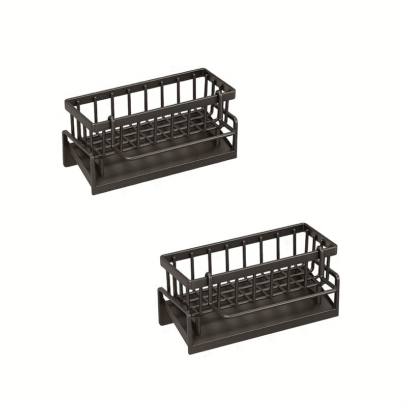 Kitchen Essential – Kitchen Sink Organizer Tray - Sink Drainage Rack with Built-In Sponge Holder, Dish Brush Slot - Space-Saving Countertop Organizer, Compatible with Standard Sinks - Easy t