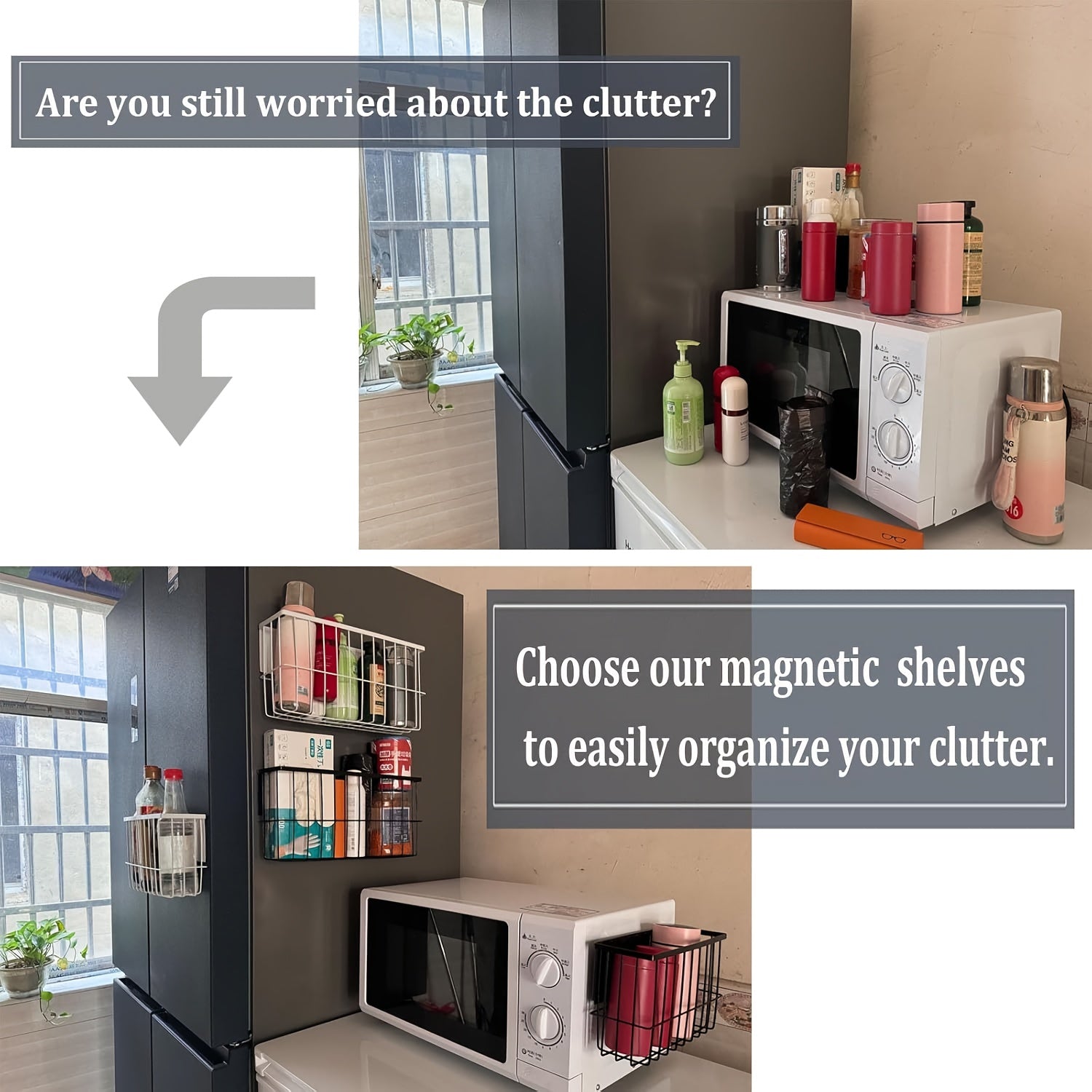 Magnetic Shelf for Fridge, Dryer Ball Storage Bins, Magnetic Basket Shelf for Refrigerator Pantry Kitchen Counter Laundry Organizer, Or Any Metal Surface, Can Hold Spices, Cans, Bottles, And Storage Baskets, Shelf Baskets