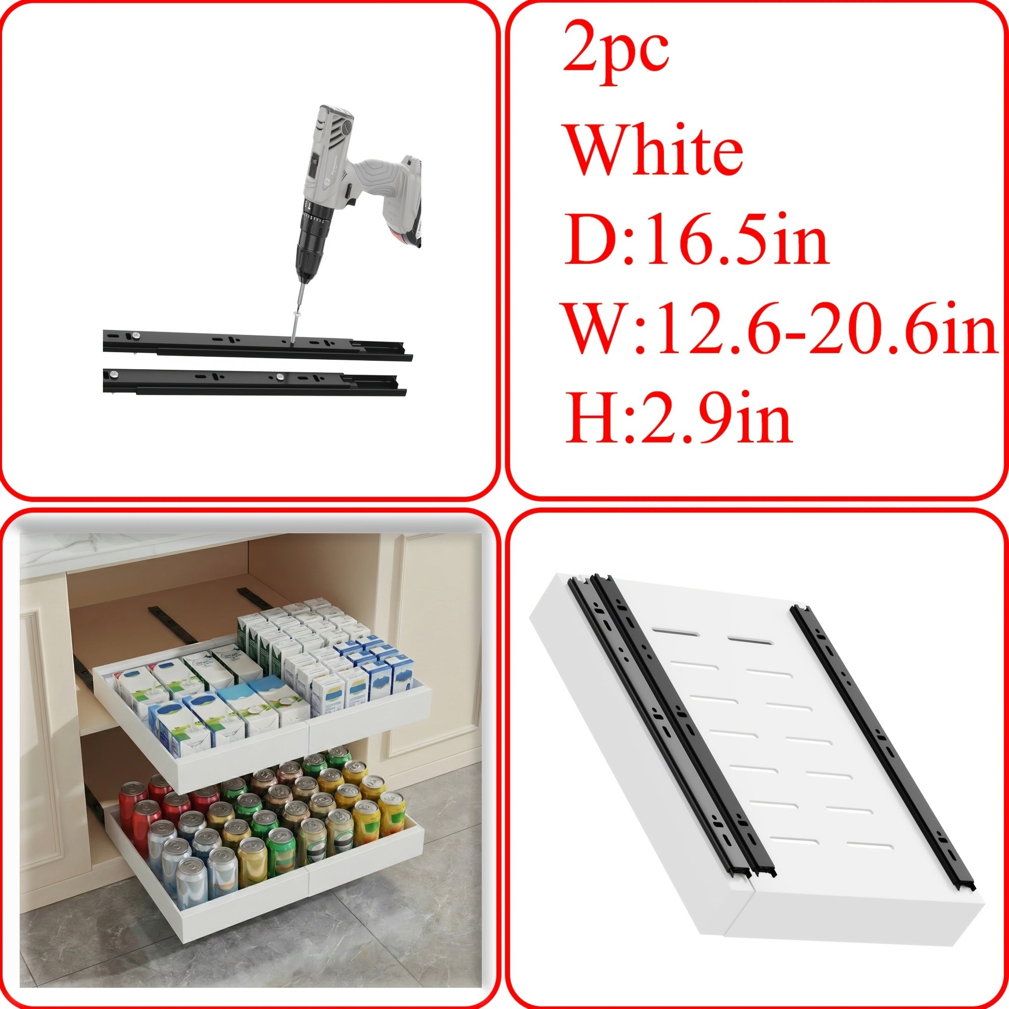 Home Organizer – Easy-Access 2/4/6pcs Pull-Out Cabinet Organizer – smooth-access cabinet organizati