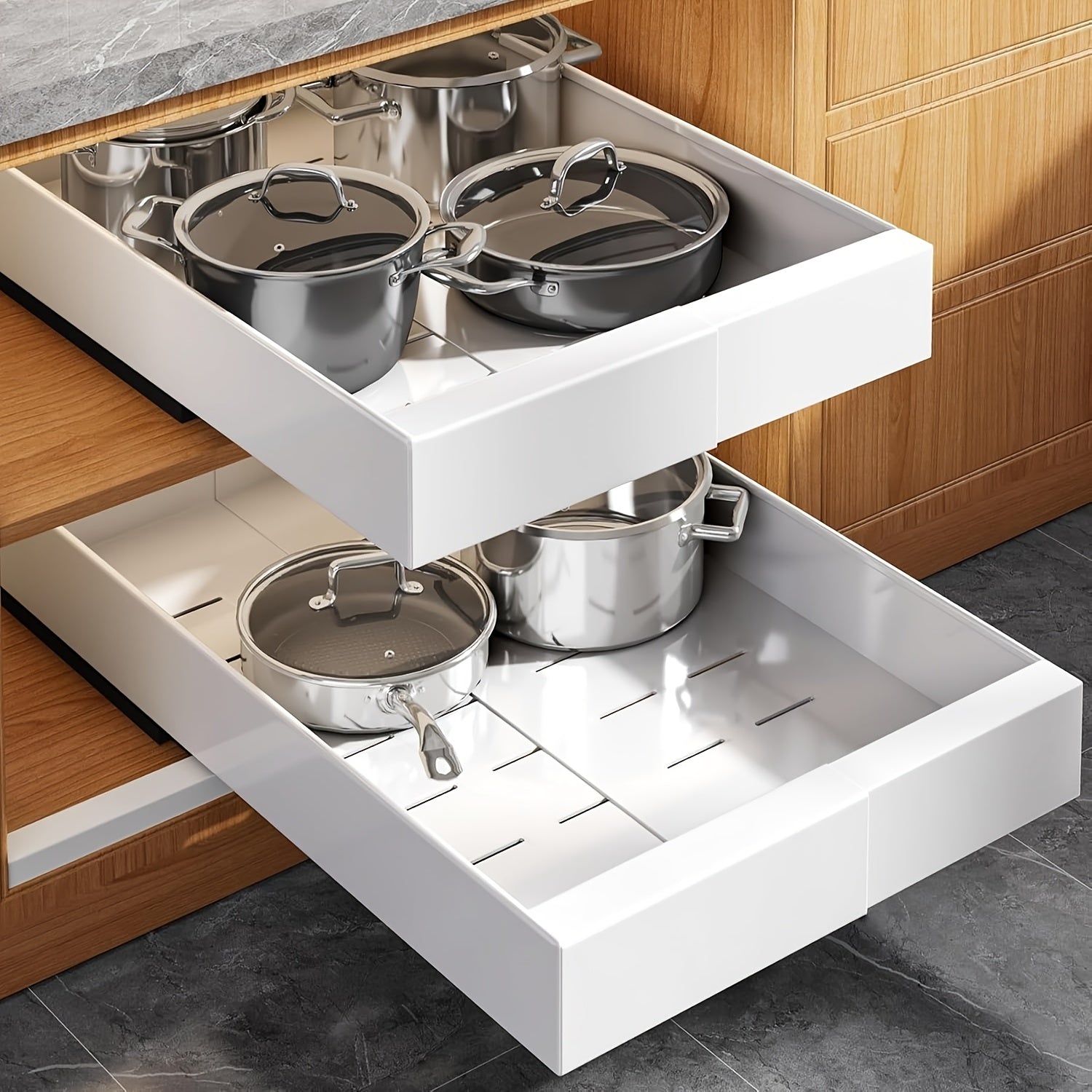 Home Organizer – Pull Out Storage 1pc 2pcs Expandable Pull-Out Cabinet Organizer Suitable