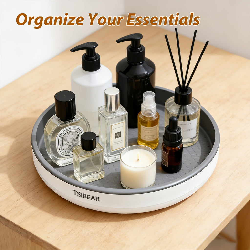 Premium Glass Spice Jar Set – clear reusable pantry storage, 360 Rotating Lazy Susan Turntable Organizer Non-Slip Spice Rack for Kitchen Cabinet Countertop Dining, designed for American homes, daily convenience and practical gifting