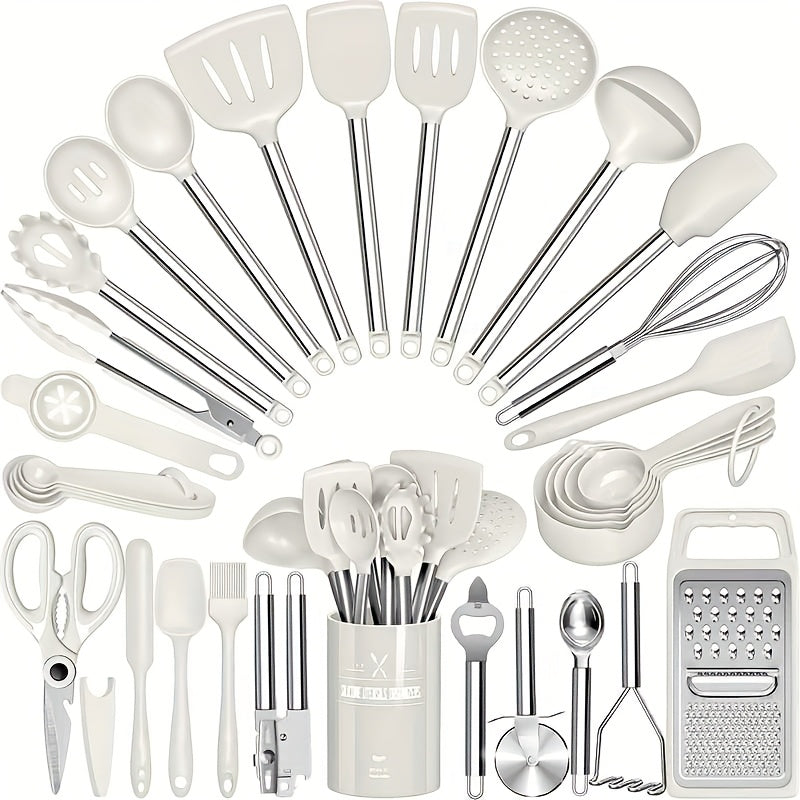 Kitchen Tools – versatile meal preparation, Kitchen Utensils Set-34pcs Silicone Cooking Utensils S