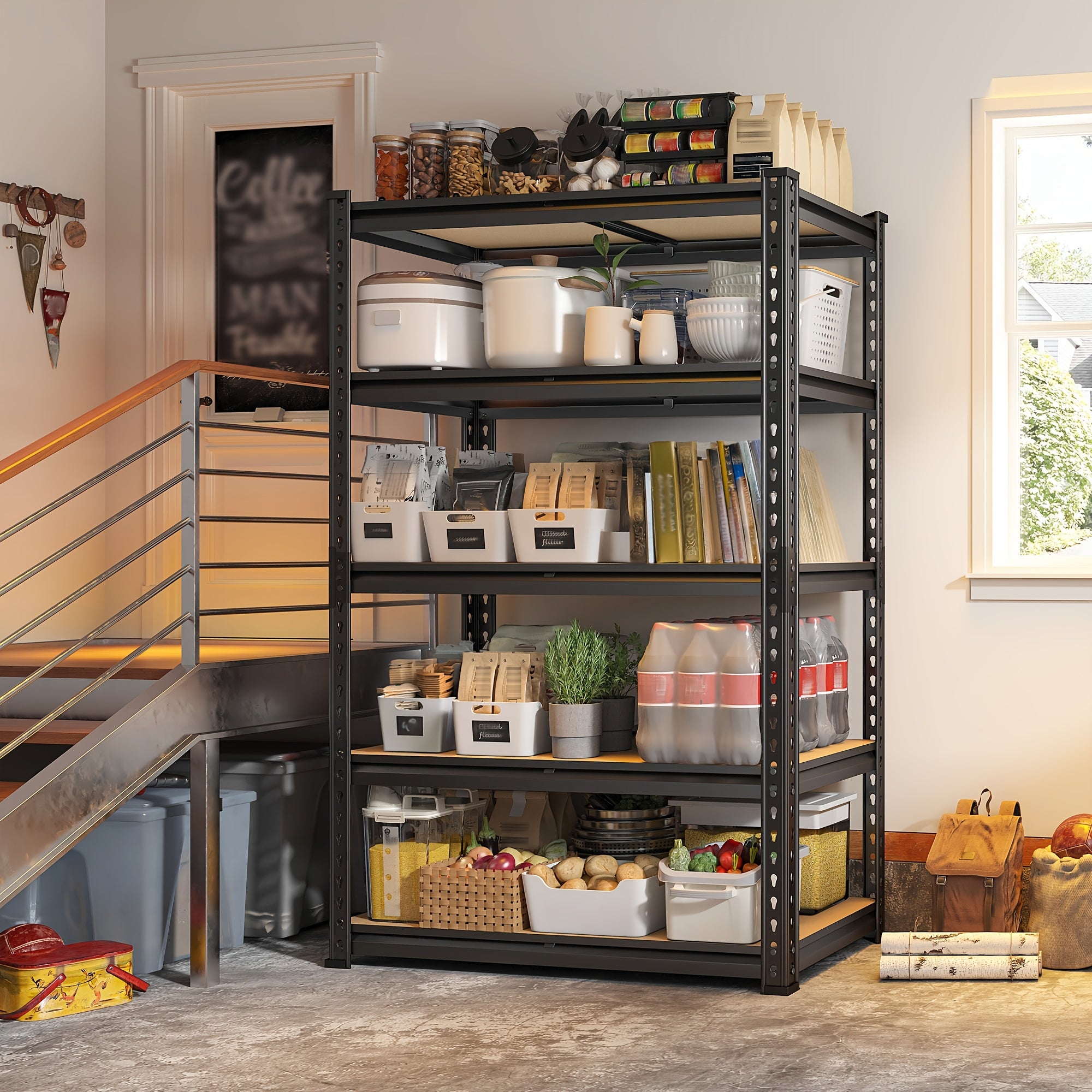 Easy-Access 5 Tier Adjustable Home Storage Rack – durable multi-purpose storage, Reibll 72 Heavy Duty Garage Shelving 5 Tier Adjustable Garage Storage Shelves 2000LBS Metal, designed for American homes, daily convenience and practical gifting
