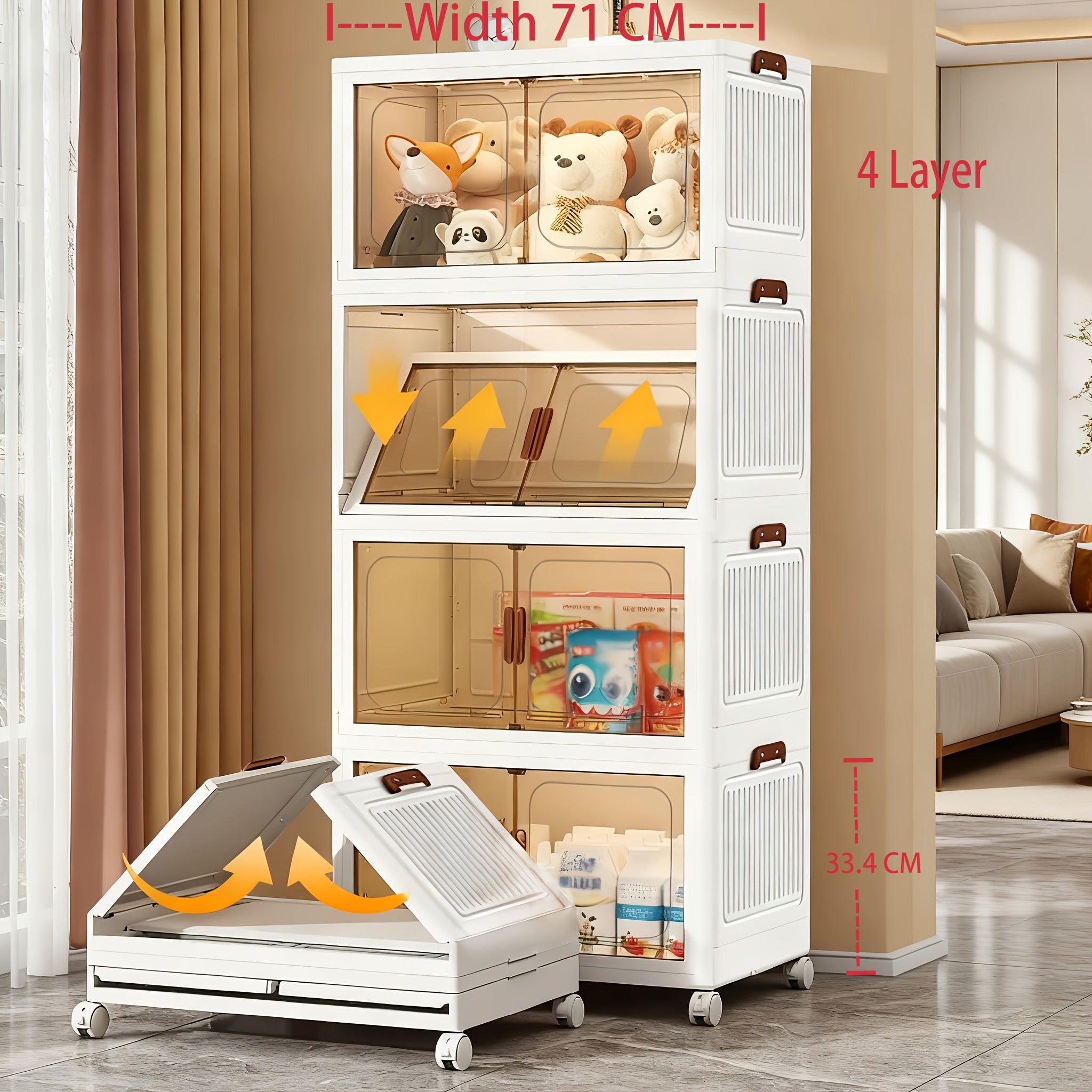 Storage Bins – 1 2 3 4 5Layer Extra Large Storage Cabinet Multi-tier Foldable Storage Box with