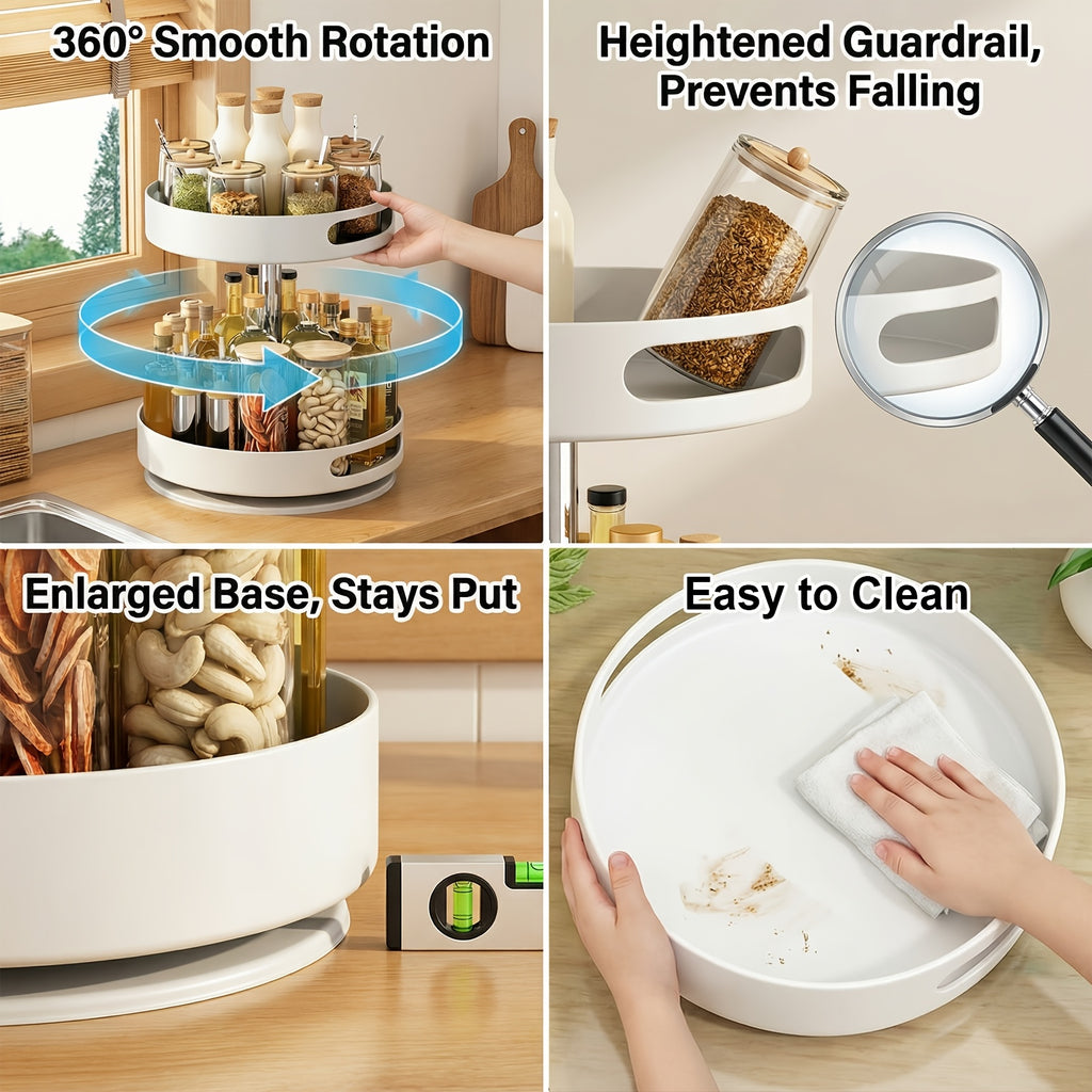 Heavy-Duty Adjustable Home Storage Rack – durable multi-purpose storage, Single Double Rotating Spice Rack Lazy Susan Organizer Household Round Spice Organizer for Cabinet, designed for American homes, daily convenience and practical gifting