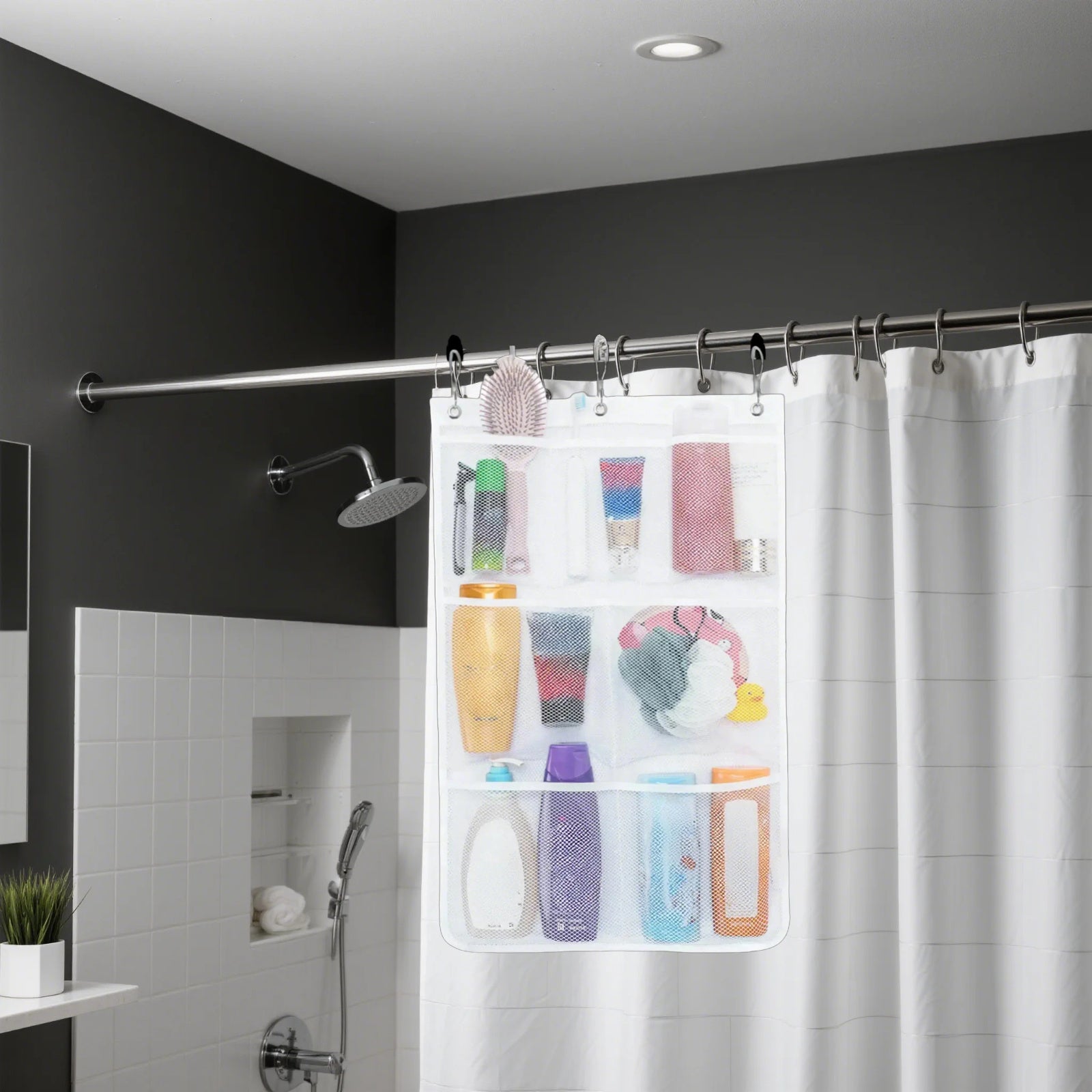 Easy-Access 1/2/3/4 Pack Home Storage Organizer – space-saving everyday organization, 7 Pocket Hanging Mesh Shower Caddy Quick-Dry Portable Bathroom Organizer for Soap Shampoo Cruise, designed for American homes, daily convenience and practical gifti