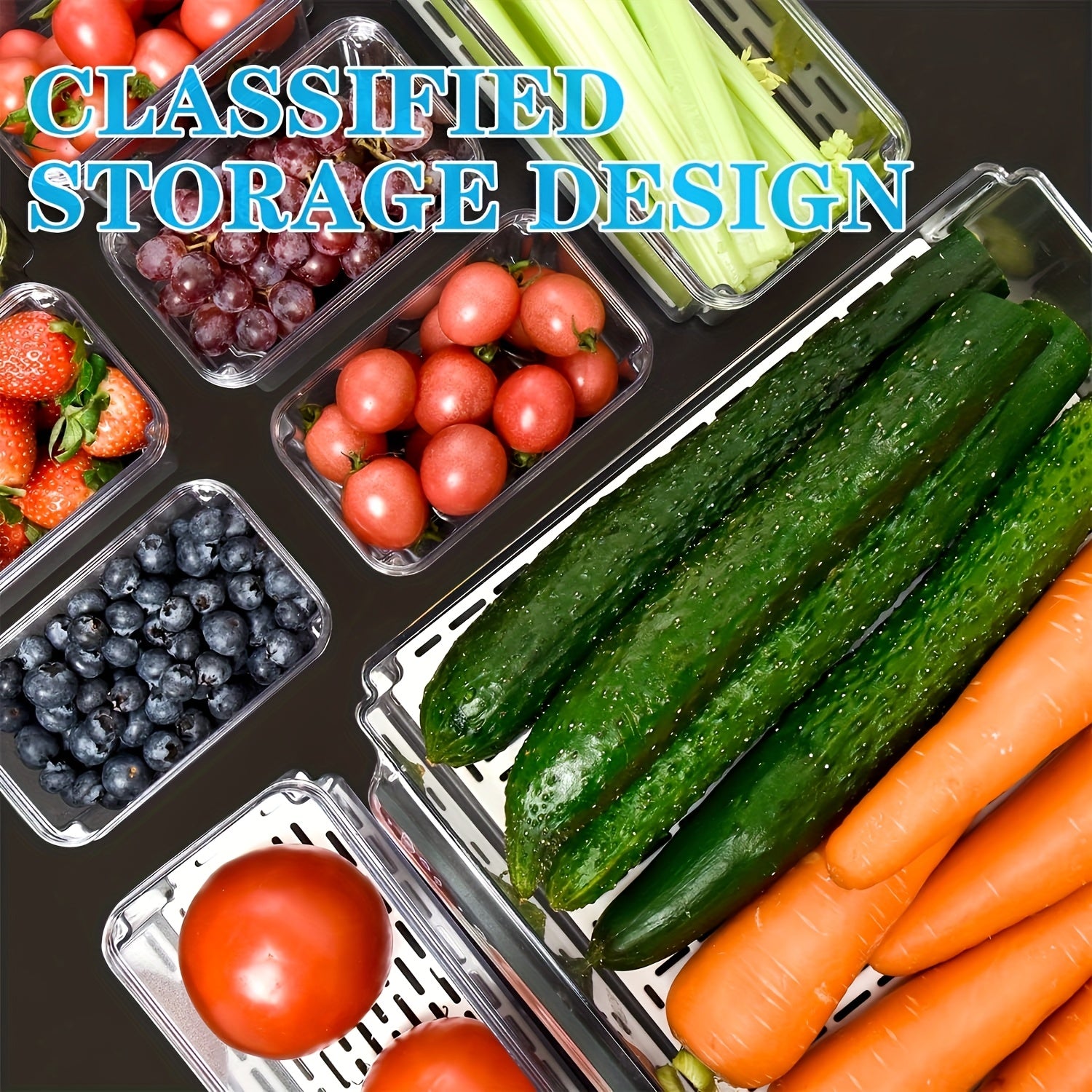 Easy-Access 7/14pcs Refrigerator Storage Organizer – easy-access fridge organization, 7 14pcs Fridge Organizer Clear Refrigerator Storage Boxes with Lids BPA Free Stackable Fruit, designed for American homes, daily convenience and practical gifting