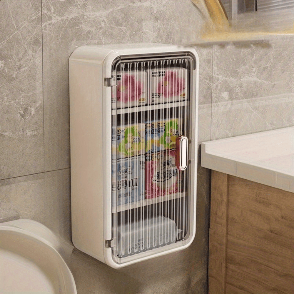 Versatile 2pcs Adjustable Home Storage Rack – durable multi-purpose storage, 2pcs 1pc Modern minimalist bathroom storage box wall-mounted storage rack tissue box with compartments, designed for American homes, daily convenience and practical gifting