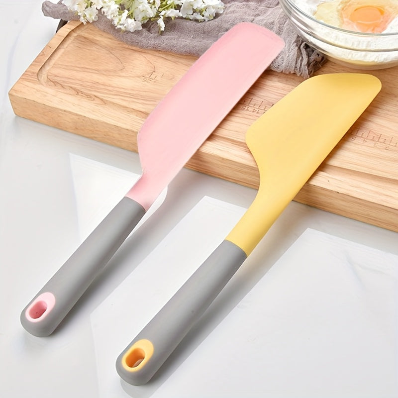 Kitchen Essential – 2pcs Large Silicone Mixing Jam Spatula Cake Cream Heat-Resistant Kitchen Scraper, Kitchen Supplies Kitchen Additions, Christmas Gift, Suitable for Cooking And Baking, Eas