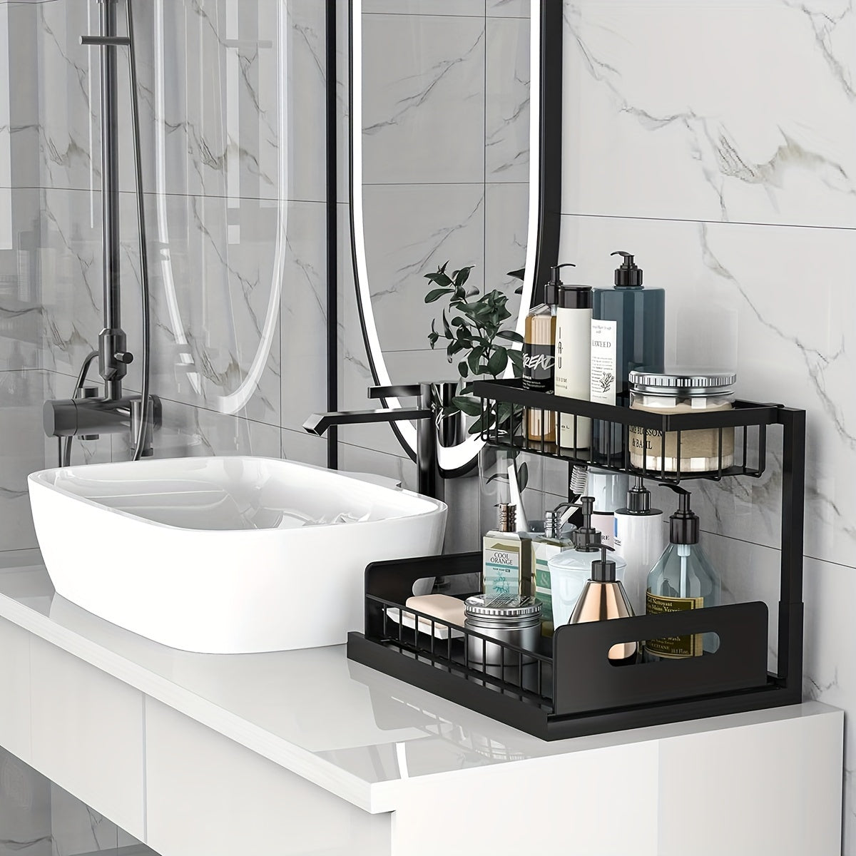 Smart 1 PACK Pull-Out Cabinet Organizer – smooth-access cabinet organization, 2-Tier Under Sink Organizers And Storage Under Sink Organizer Slide Out Pull Out Cabinet, designed for American homes, daily convenience and practical gifting