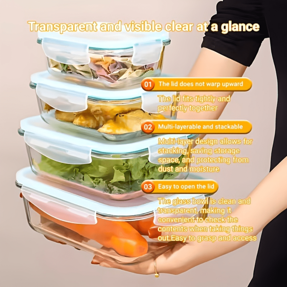 Easy-Access 24/16pcs Glass Meal Prep Container Set – leak-resistant reusable meal prep, 24 16pcs 12 8 Lids 12 8 Containers Sealed Glass Food Storage Container Outdoor, designed for American homes, daily convenience and practical gifting