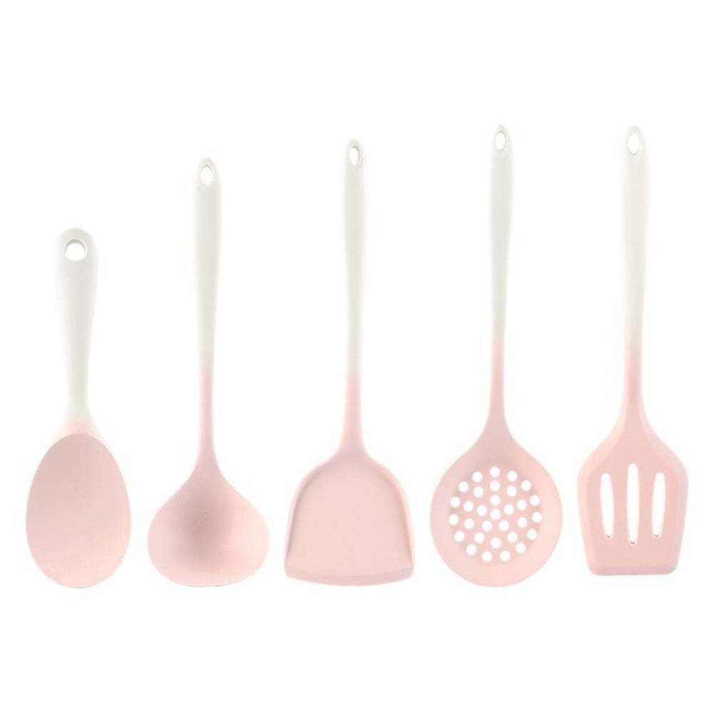 5pcs Silicone Kitchen Utensil Set | Non-Scratch Cooking Spatula and Spoon Set for Nonstick Cookware, Heat Resistant & Dishwasher Safe, Modern Minimalist INS Style Tools for Baking, Frying, Stirring