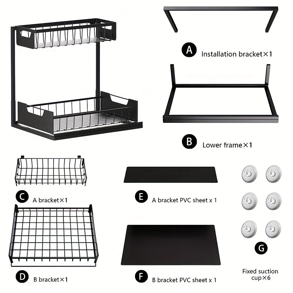 Versatile 1pack Pull-Out Cabinet Organizer – smooth-access cabinet organization, 2-Tier Sliding Under Sink Organizer Rack Kitchen Lower Sink Sorting Sliding Pull-out Cabinet Sorting, designed for American homes, daily convenience and practical giftin