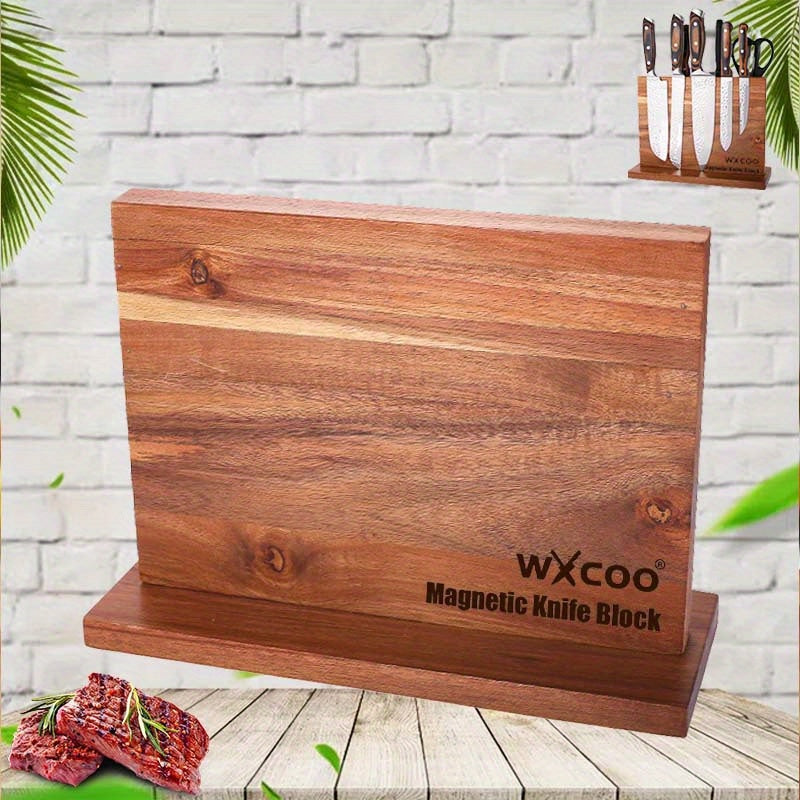 Easy-Access 1pc Adjustable Home Storage Rack – durable multi-purpose storage, 1pc Home Kitchen Double-sided Wooden Magnetic Stands Holder Rack Magnetic Knife Block with Strong, designed for American homes, daily convenience and practical gifting