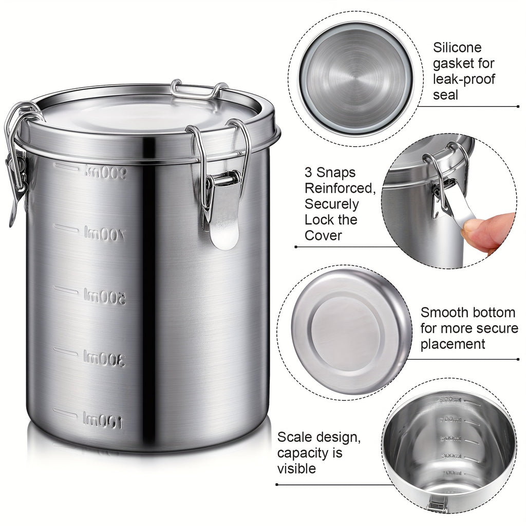 Heavy-Duty 6 Pack Airtight Storage Jar Set – clear reusable pantry storage, 6 Pack 34 Oz Stainless Steel Canisters Set Stainless Steel Airtight Food Storage Containers, designed for American homes, daily convenience and practical gifting