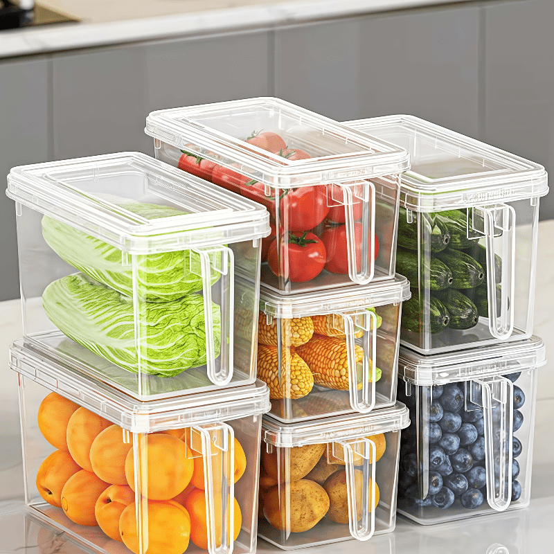Versatile 3pcs Refrigerator Storage Organizer – easy-access fridge organization, 3pcs of Refrigerator Storage Boxes with Handles Preventing Food from Going Bad and Being, designed for American homes, daily convenience and practical gifting