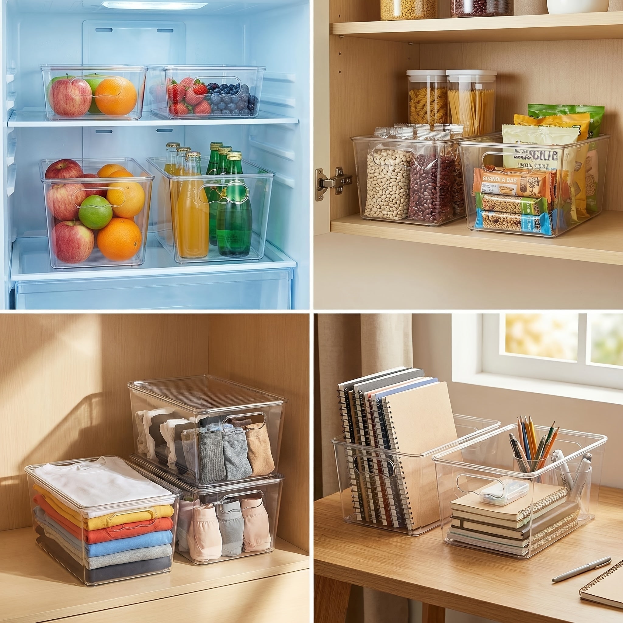 Easy-Access 6 Pack Refrigerator Storage Organizer – easy-access fridge organization, Stackable Storage Bins 6 Pack Clear Stackable Storage Bins With Lids Medium Plastic Containers, designed for American homes, daily convenience and practical gifting