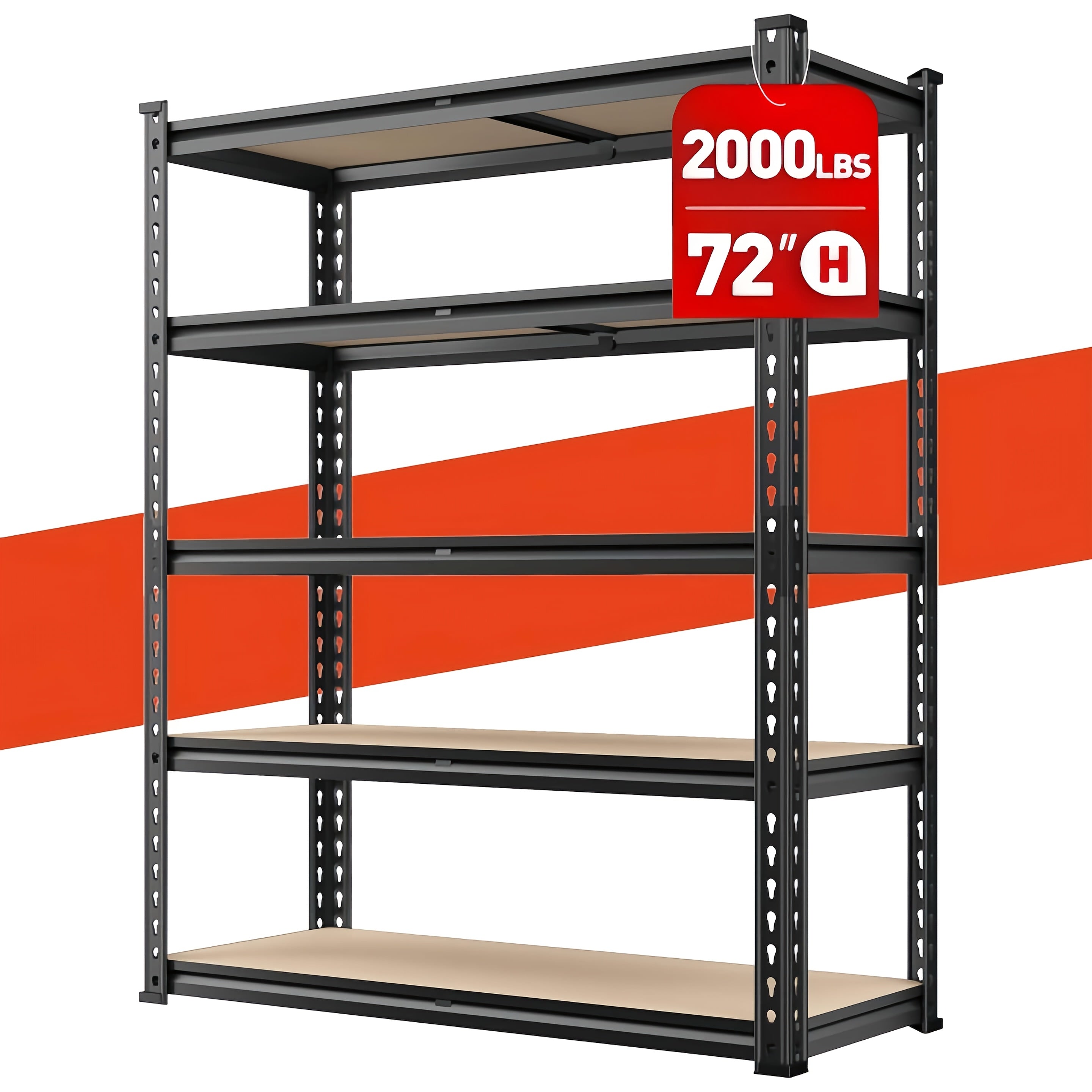 Easy-Access 5 Tier Adjustable Home Storage Rack – durable multi-purpose storage, Reibll 72 Heavy Duty Garage Shelving 5 Tier Adjustable Garage Storage Shelves 2000LBS Metal, designed for American homes, daily convenience and practical gifting