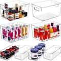 Modern Clear Stackable Storage Bins – portable space-saving storage, 8 Clear Storage Bins Set of 8 Clear Plastic Storage Bins 4 Large And, designed for American homes, daily convenience and practical gifting