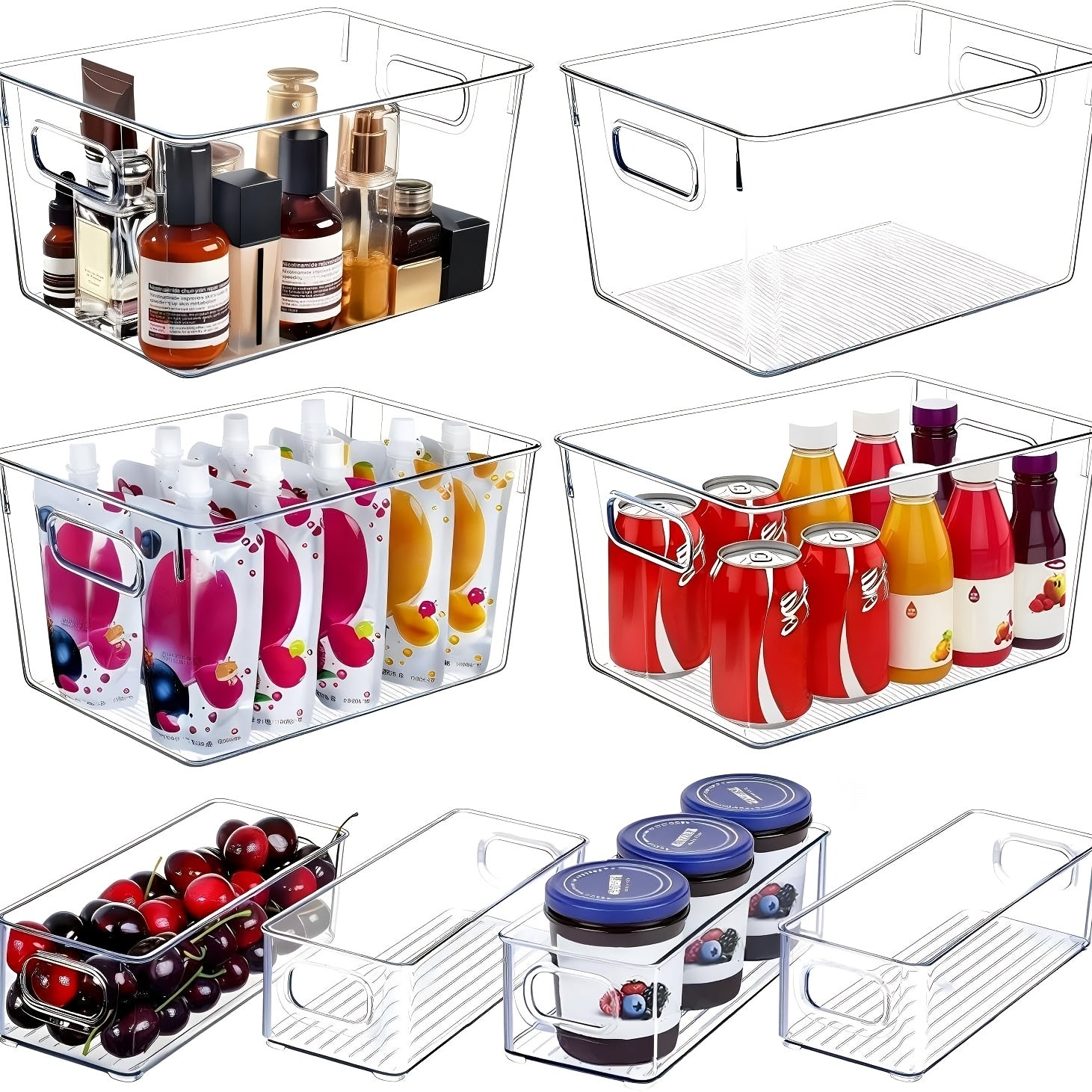 Modern Clear Stackable Storage Bins – portable space-saving storage, 8 Clear Storage Bins Set of 8 Clear Plastic Storage Bins 4 Large And, designed for American homes, daily convenience and practical gifting