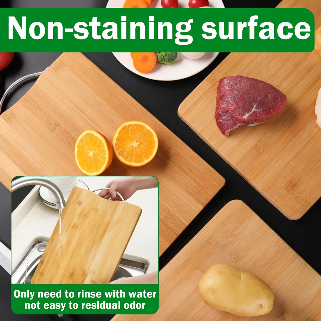 2-Pack Bamboo Cutting Boards Set 12.6X8.66inch And 15.75X11.02inch Dual Size Kitchen Chopping Boards for Food Prep