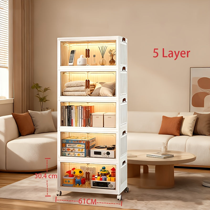 Storage Bins – 1 2 3 4 5Layer Extra Large Storage Cabinet Multi-tier Foldable Storage Box with