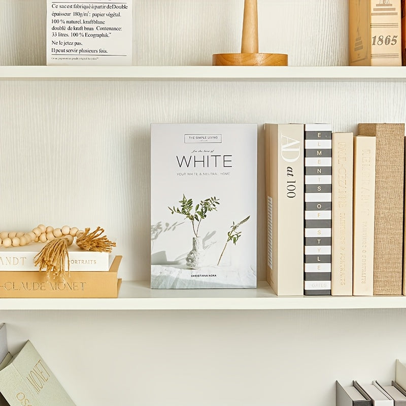 Home Living Essential – Set of 3 Modern Minimalist Faux Books in Black, White, And Beige - Stylish Decorat