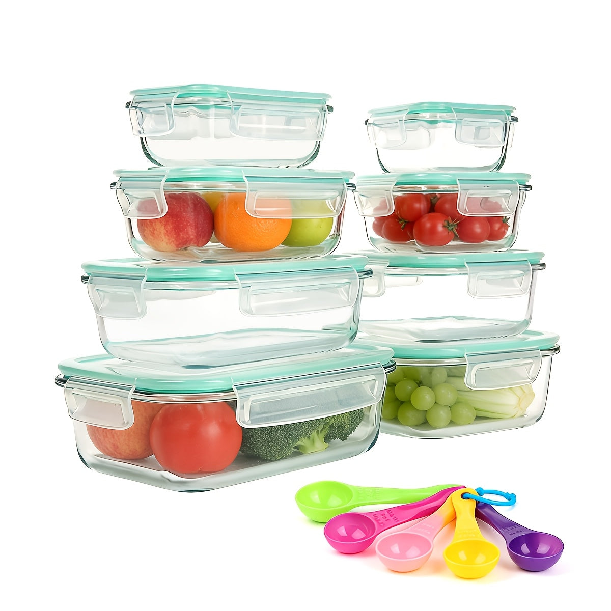 Heavy-Duty 16pcs Glass Meal Prep Container Set – leak-resistant reusable meal prep, 16pcs 8 Lids And 8 Containers Sealed Glass Food Storage Containers Lunch Boxes Microwave, designed for American homes, daily convenience and practical gifting