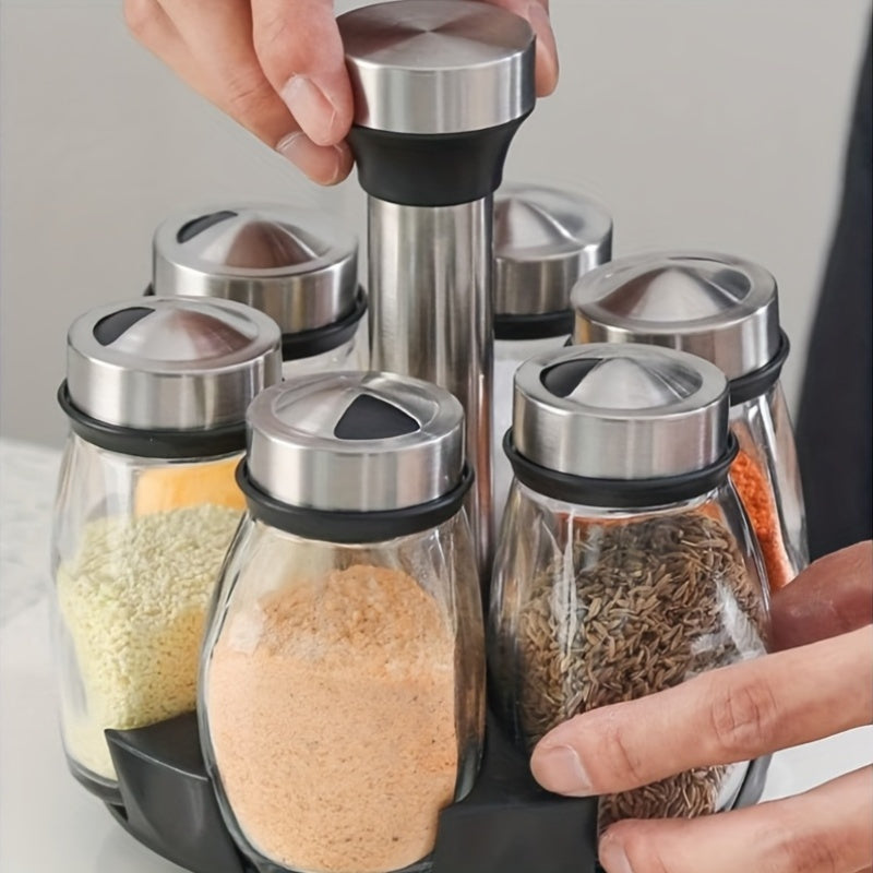 Versatile Airtight Storage Jar Set – clear reusable pantry storage, 7 in 1 14-In-1 Seasoning Bottle Rotating Seasoning Bottle Kitchen Supplies Hotel Household Seasoning, designed for American homes, daily convenience and practical gifting